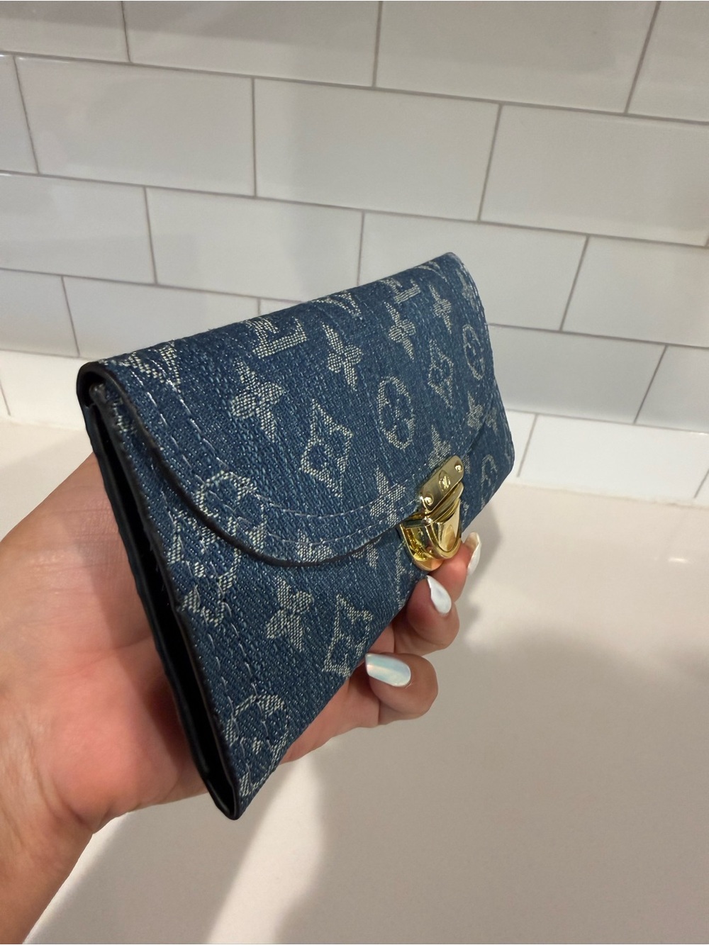Denim Monogram Wallet - Picture 2 of 5